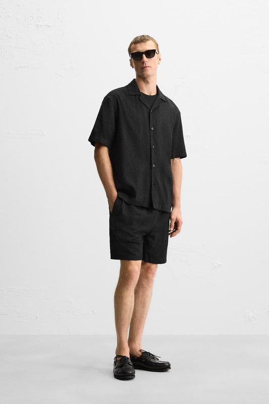 CAMISA JACQUARD GEOMÉTRICO